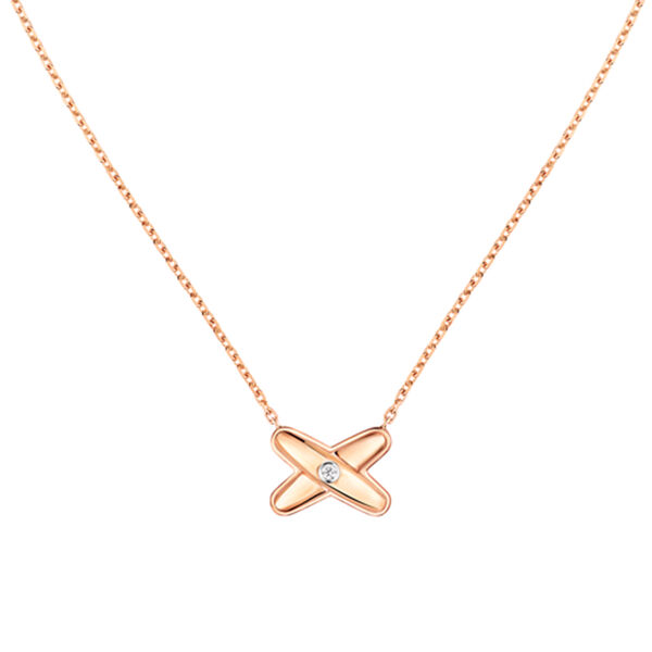 Jeux De Liens Rose Gold and Diamond Pendant